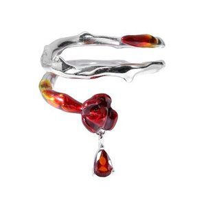 Red blood Ring Adjustable Copper Stacking Rings